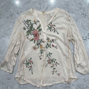Floral Embroidered Blouse from Anthropologie, Tiny brand, size medium